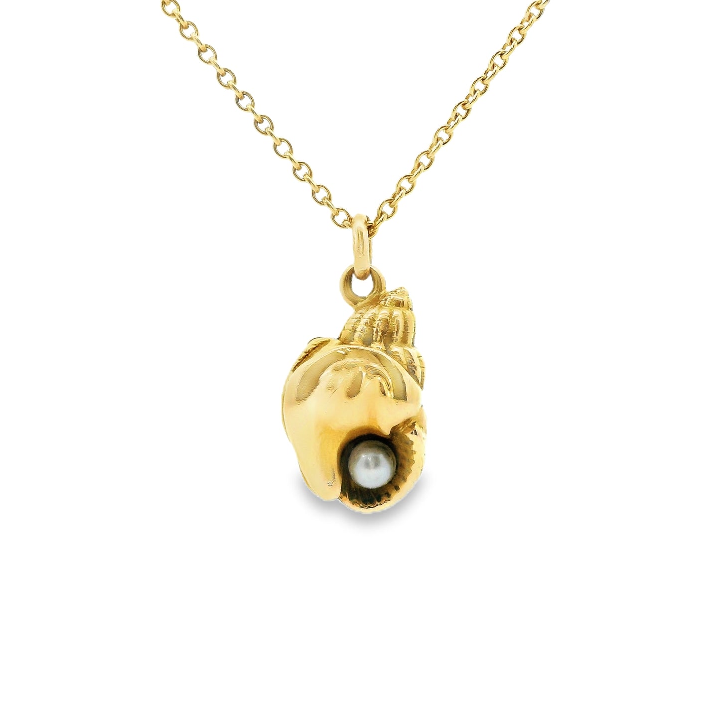 9ct Gold Shell Pendant with Pearl