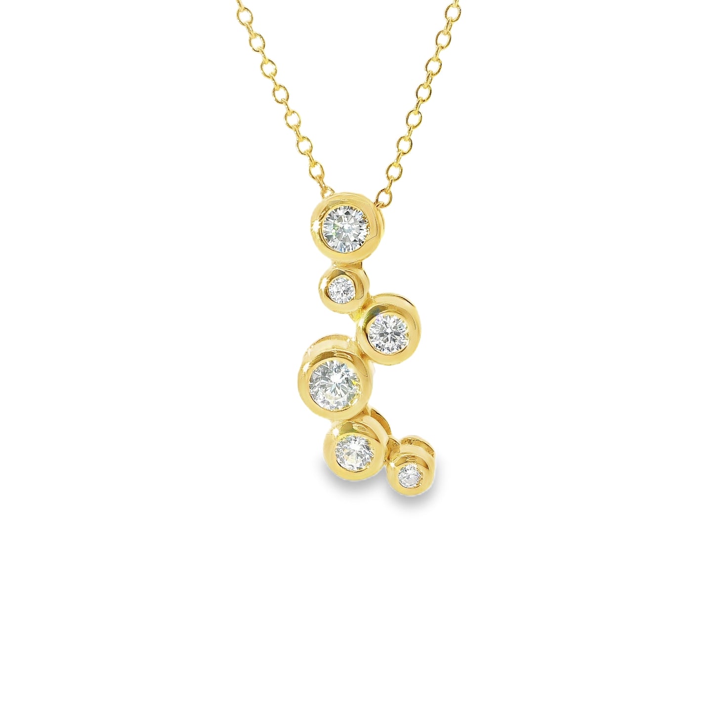 Gold Tone Bubbles Necklace