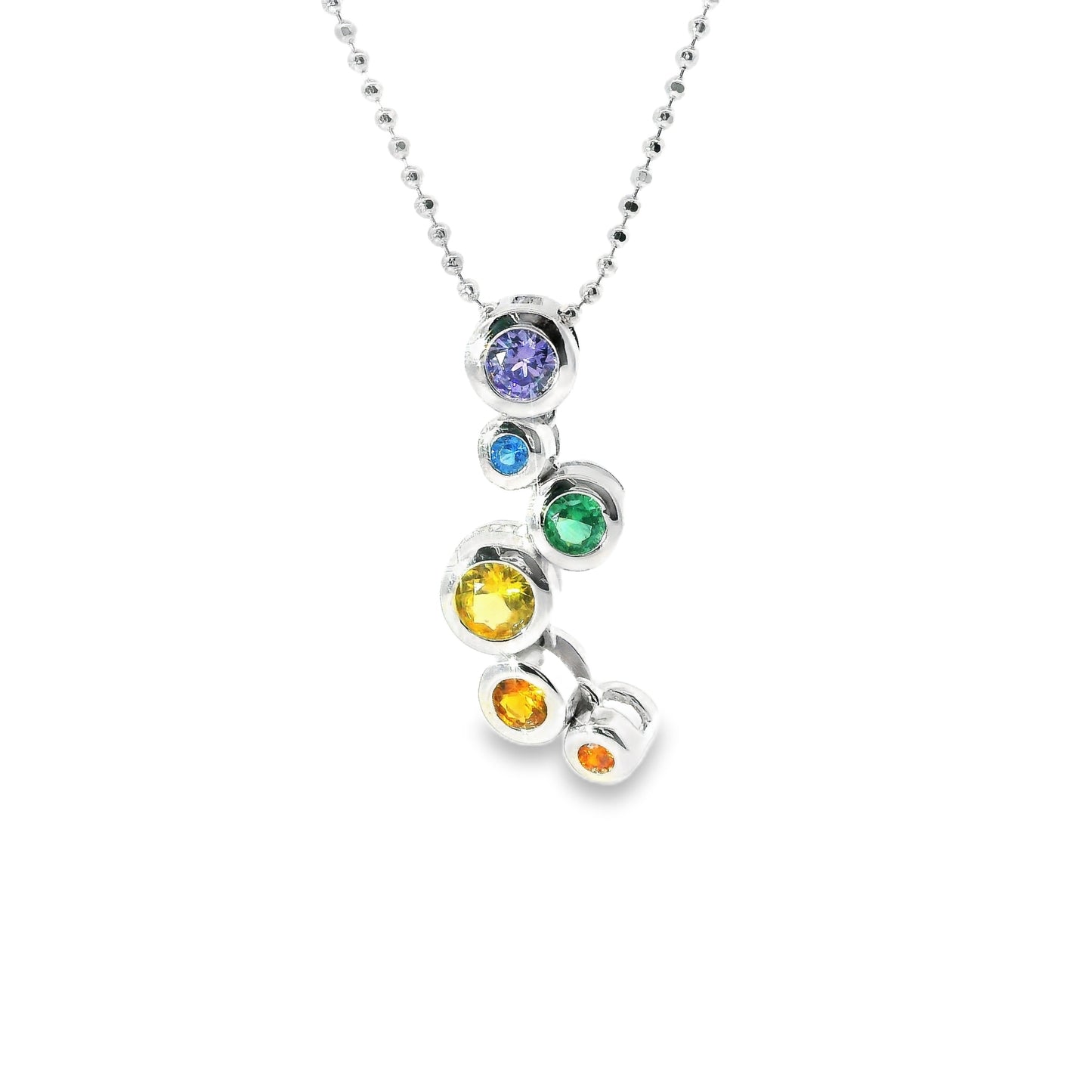 Silver Rainbow Bubbles Pendant