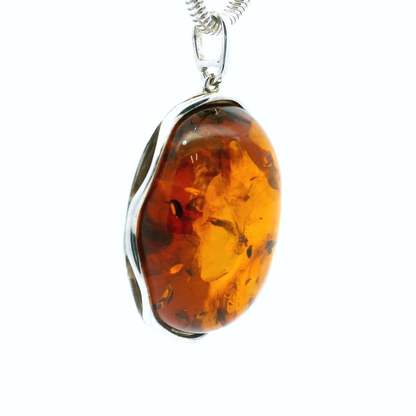 Silver Amber Pendant