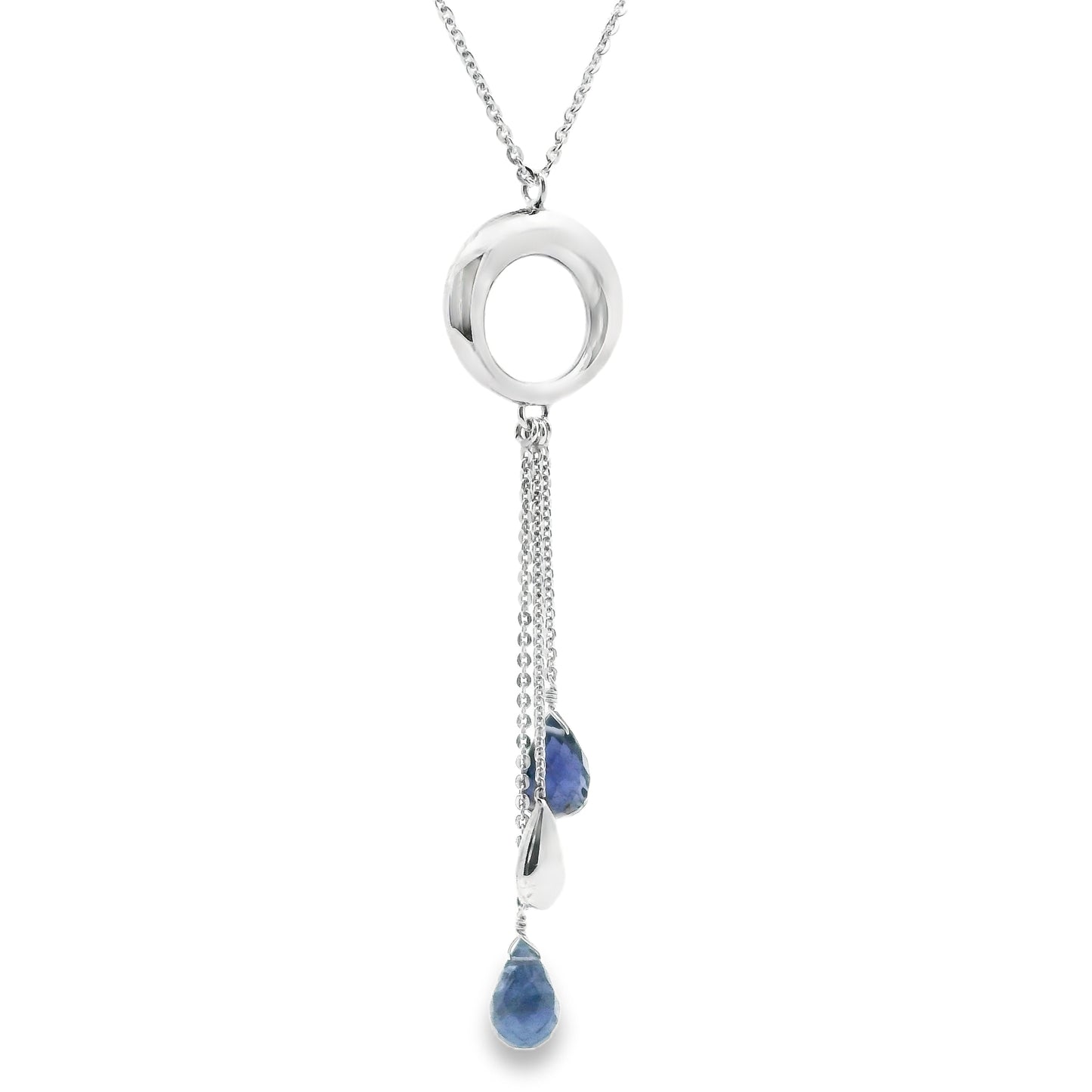 9ct White Gold Circle Pendant