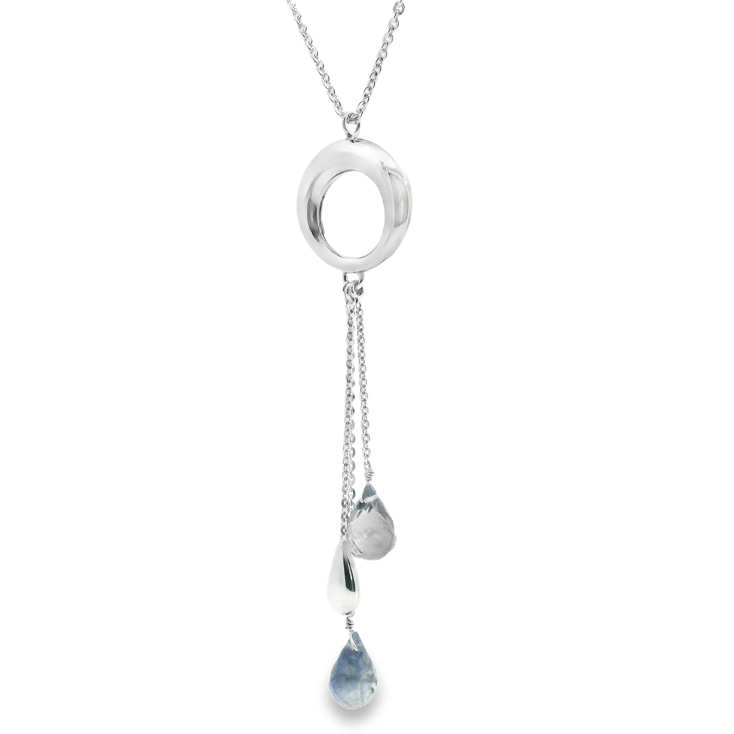 9ct White Gold Circle Pendant