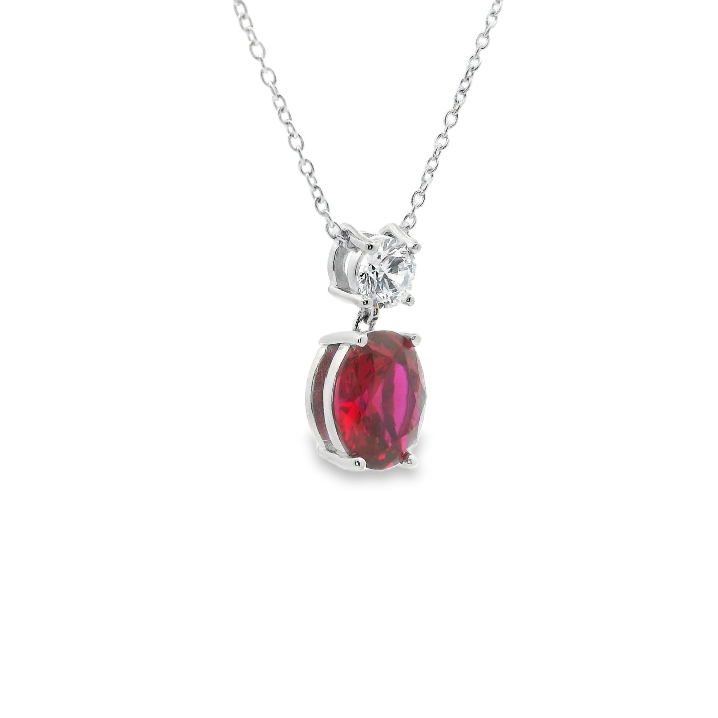 Oval Zirconia Drop Pendant