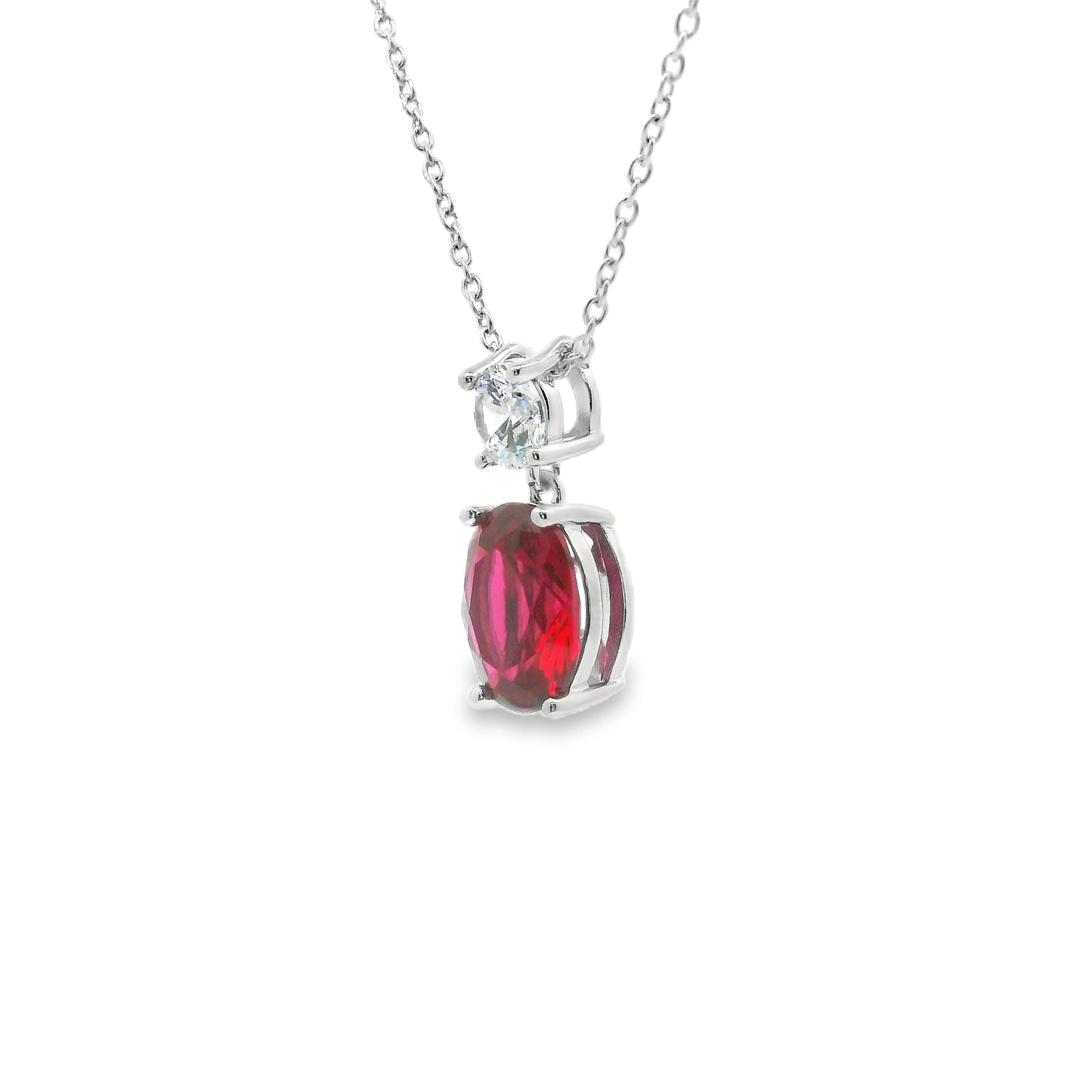 Oval Zirconia Drop Pendant