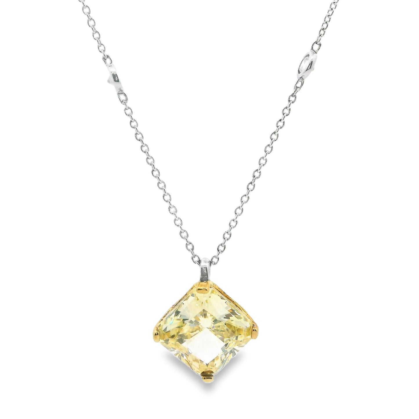 Citrine Cubic Zirconia Vintage Style Necklace