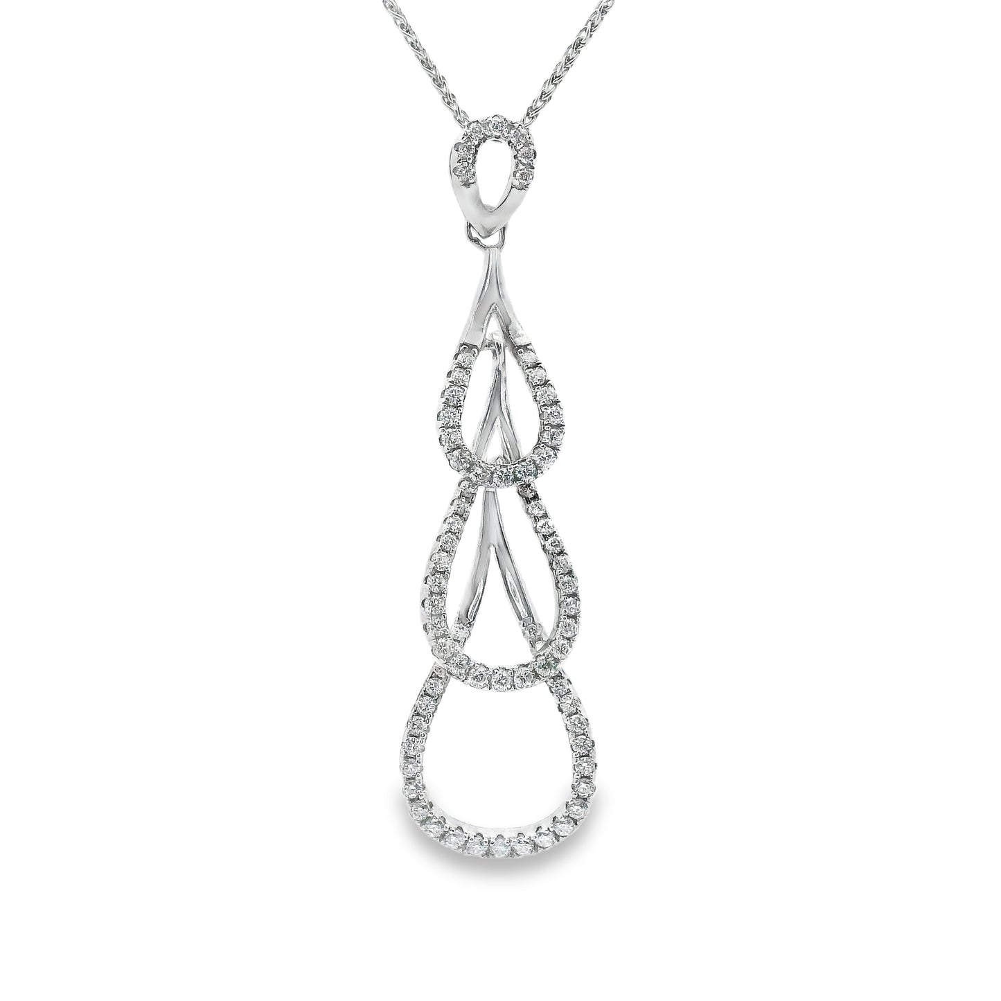 Silver Drop Pendant with Cubic Zirconia