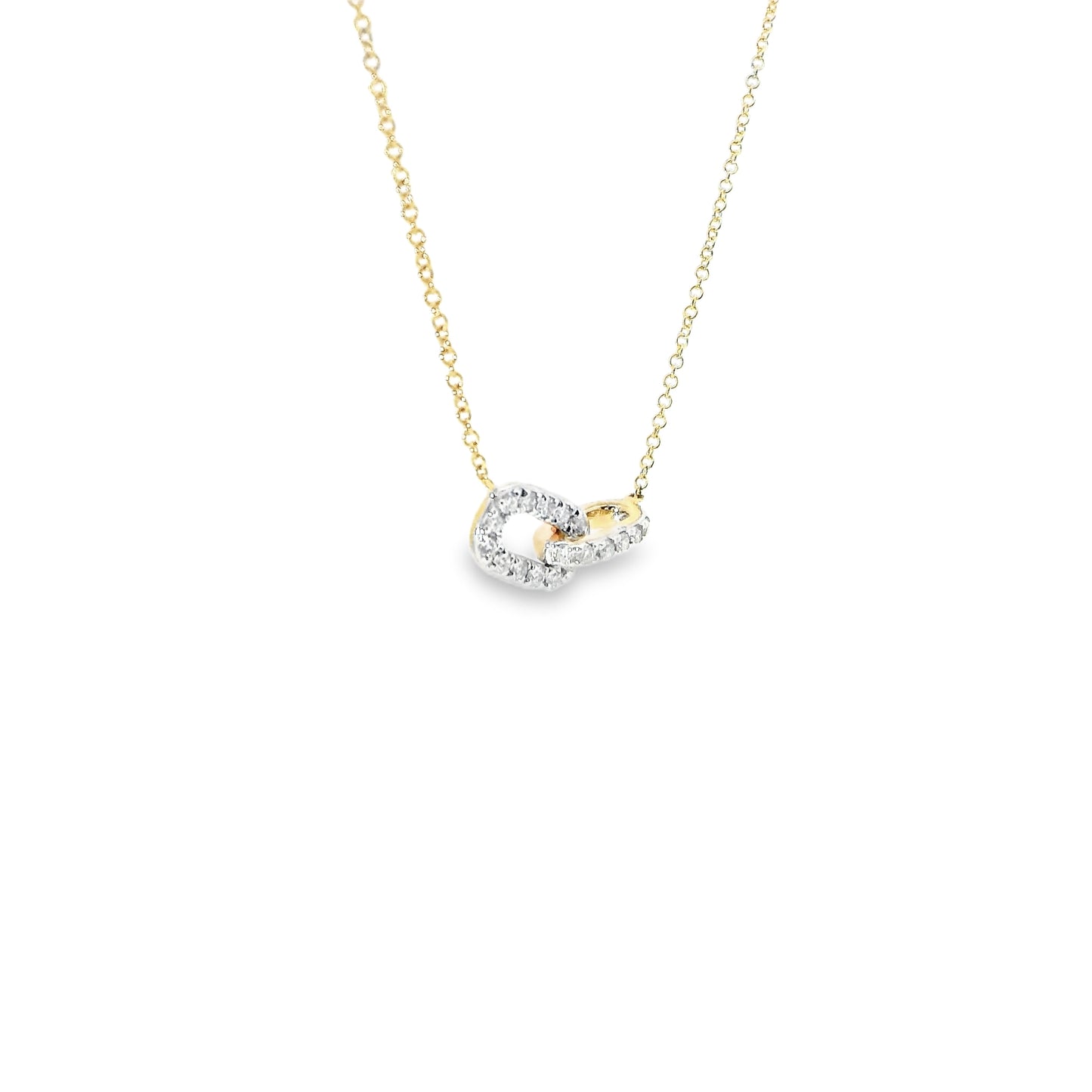 9ct Gold Paper Clip Necklace with Diamonds