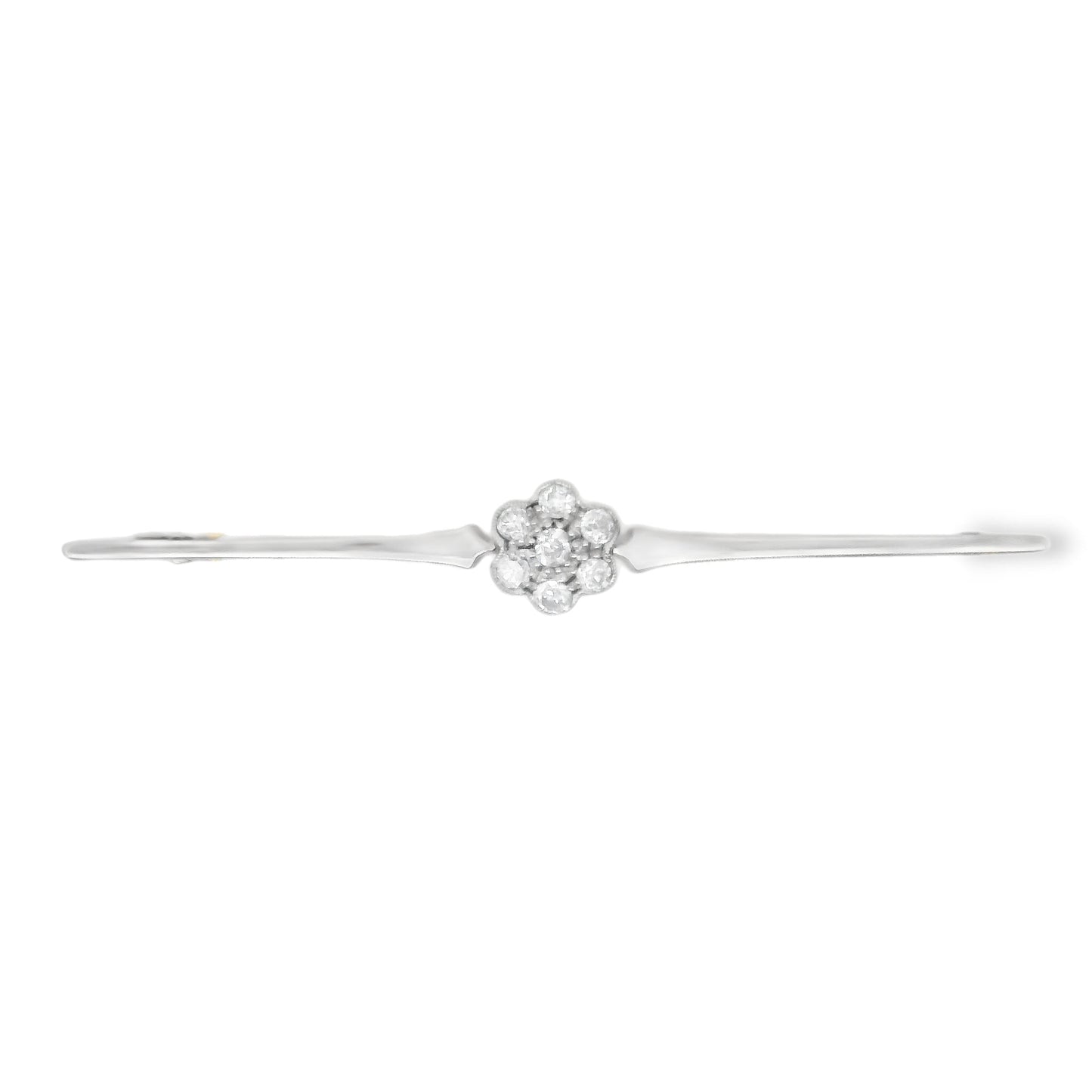 18ct Daisy Bar Brooch with Diamonds