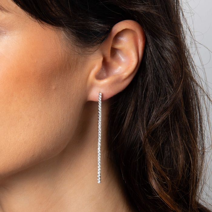 Tennis Chain Drop Earrings