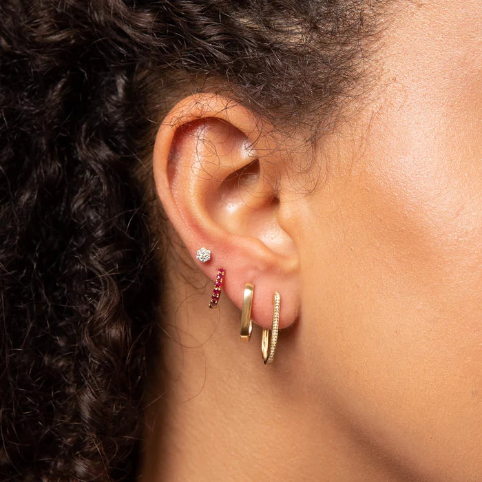Emerald Hoop Earrings