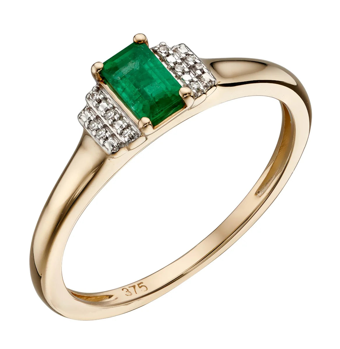Emerald and Diamond Art Deco Ring