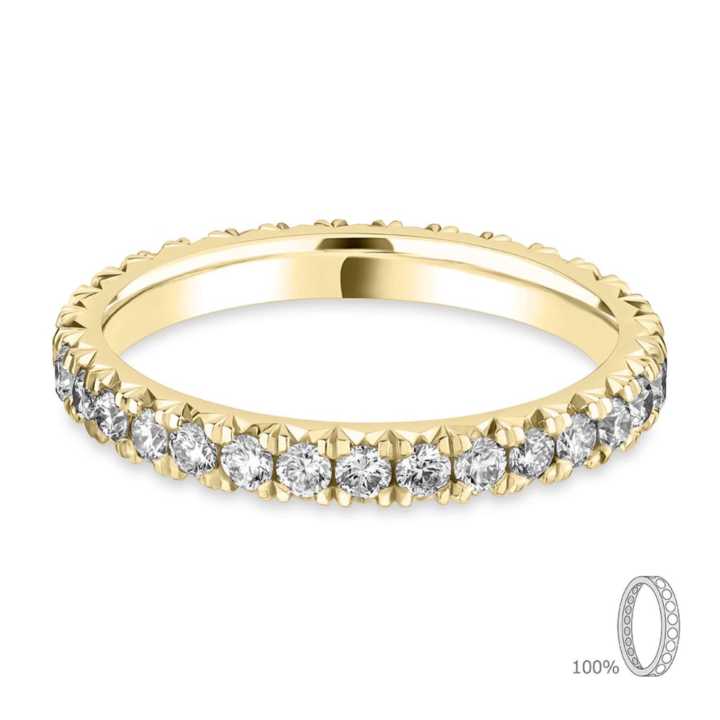 18ct Court Eternity Band 100% Coverage