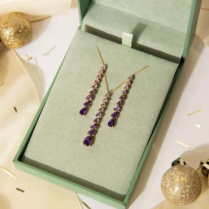 Trillian and Pear Amethyst Christmas Special Kit in 9ct Gold