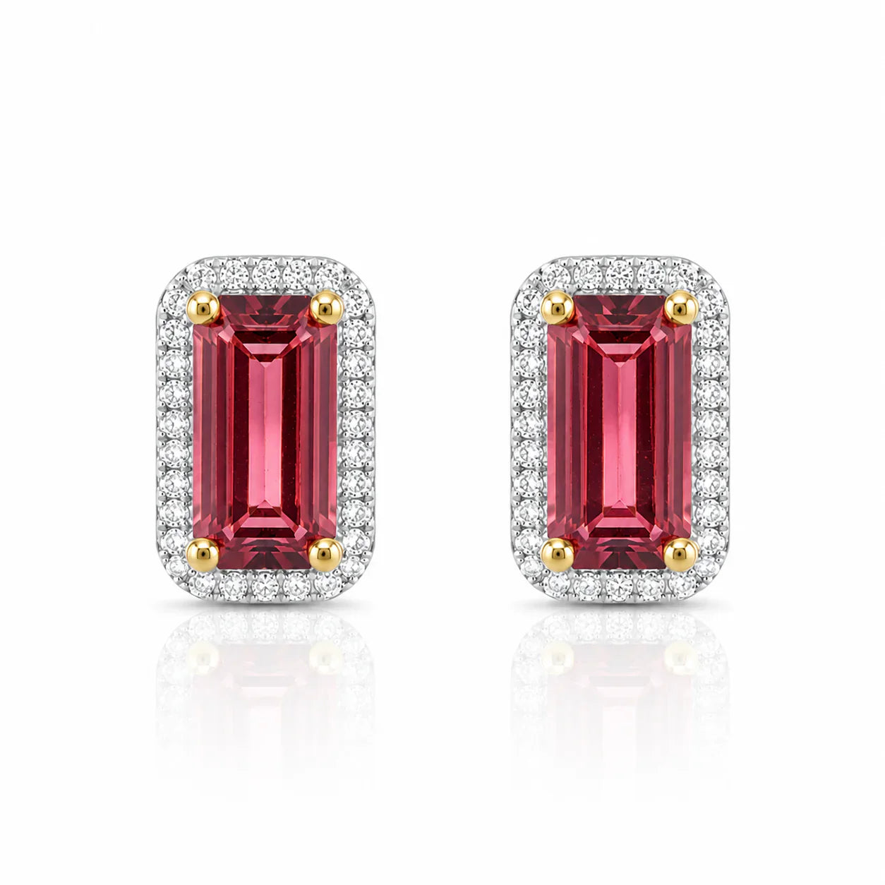18ct White and Yellow Gold Tourmaline and Diamond Earrings Marcus Tempus The House of Gemstones