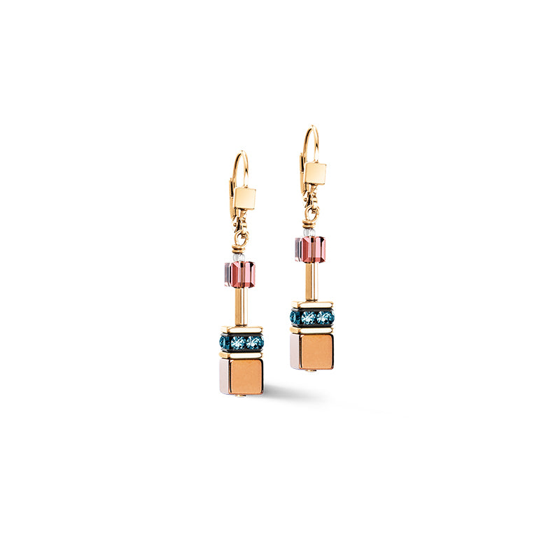 GeoCUBE® Iconic Metallic earrings Art Nouveau gold