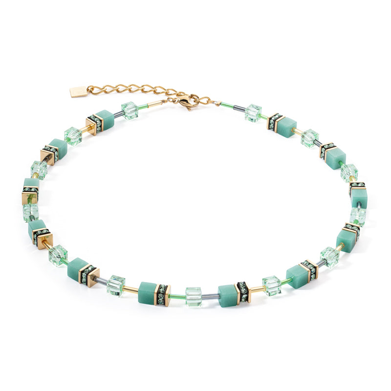 GeoCUBE® Iconic Mono Gold necklace green