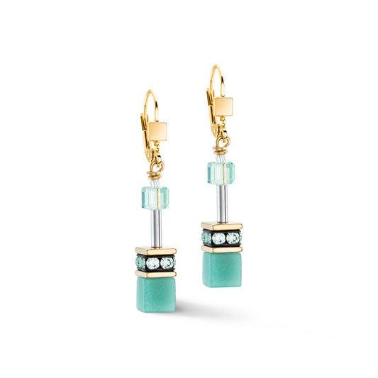 GeoCUBE® Iconic Mono Gold earrings green