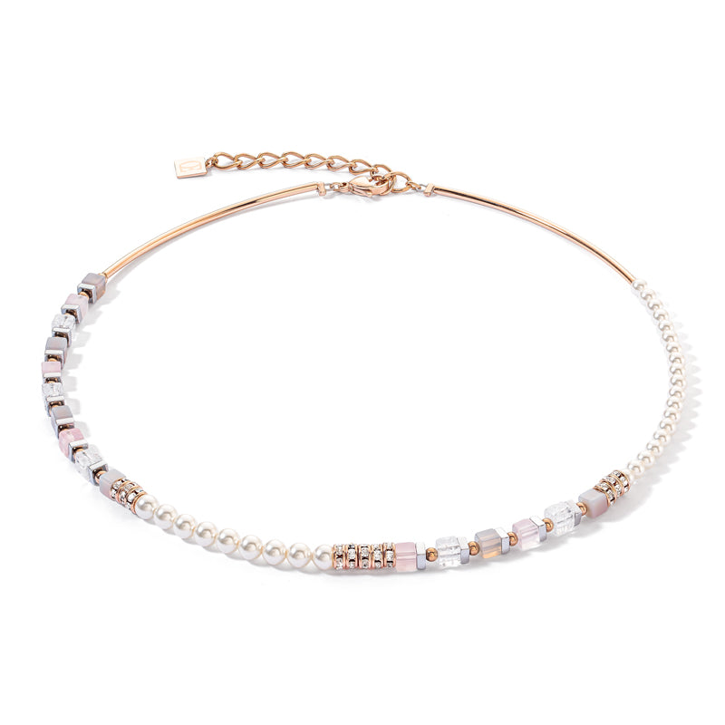 Precious Fusion Offset necklace rose gold-ice pink