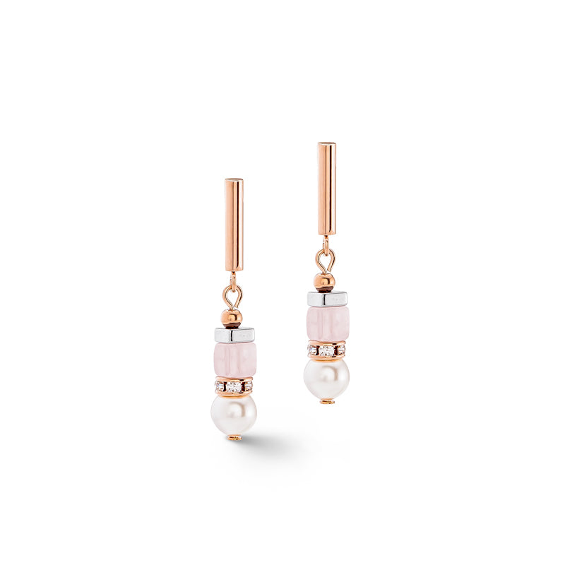 Precious Fusion Offset earrings rose gold-ice pink