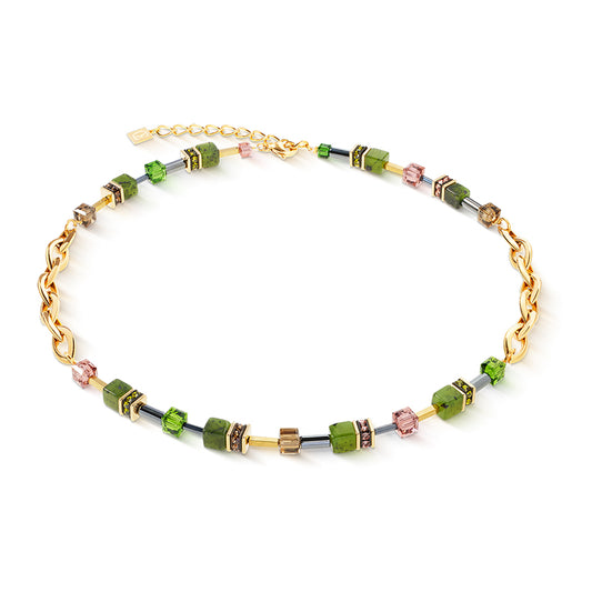 GeoCUBE® Chunky Chain necklace gold-green