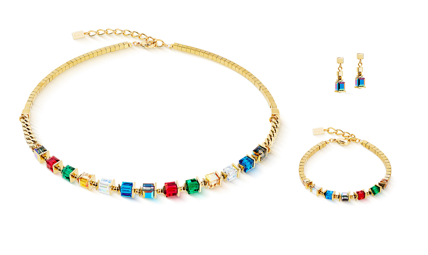 Bracelet Sparkling Cubes Fusion Chain Gold-Multicolour
