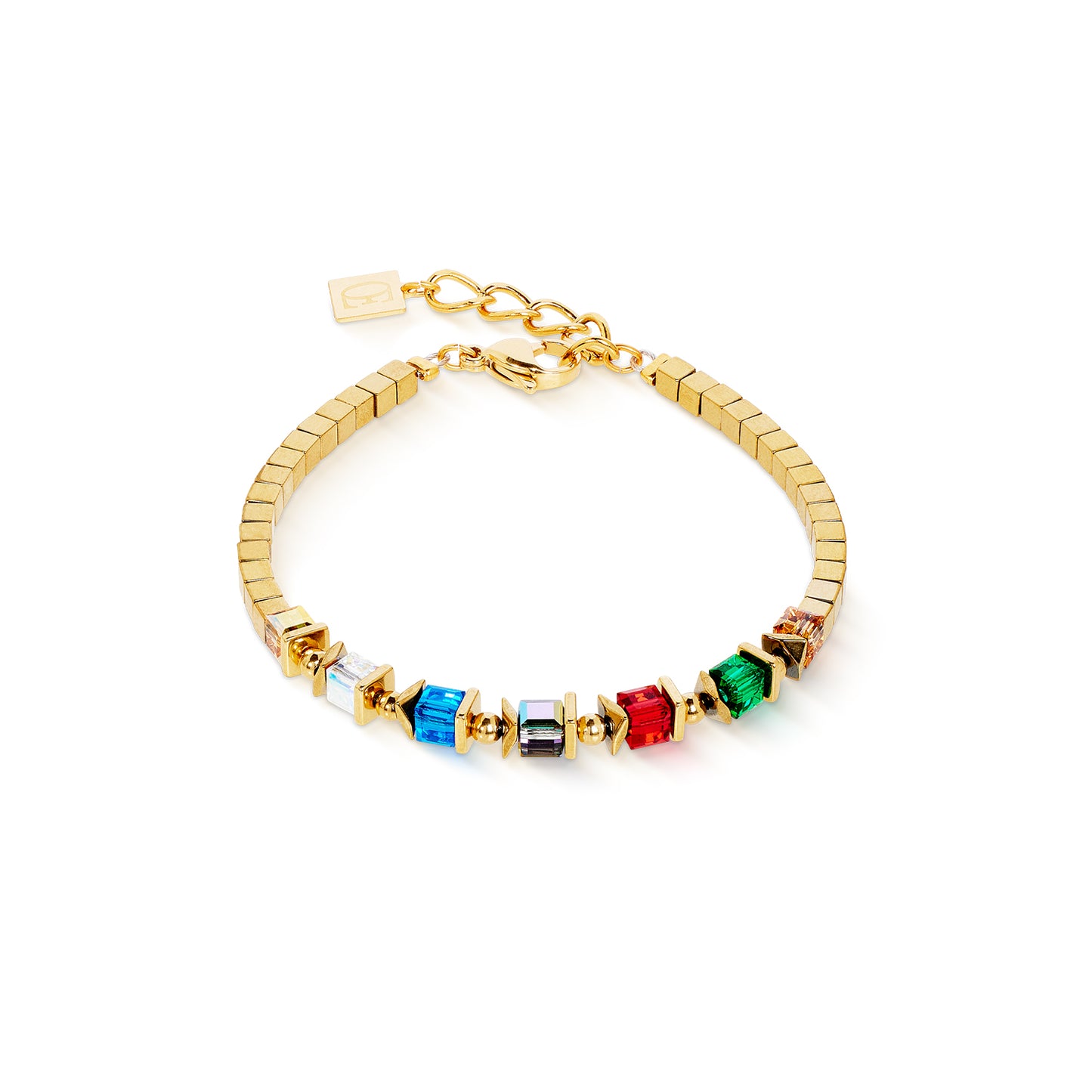 Bracelet Sparkling Cubes Fusion Chain Gold-Multicolour