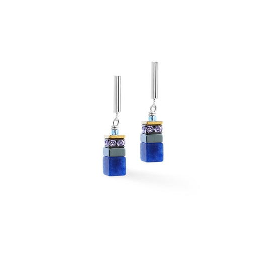 GeoCUBE® Precious Motion Earrings Blue Moon Bicolour