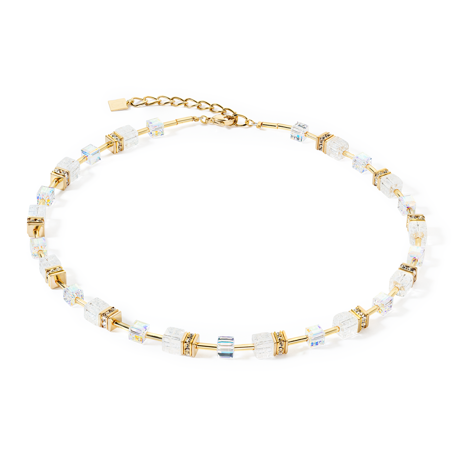 GeoCUBE® Iconic Nature Necklace Gold White