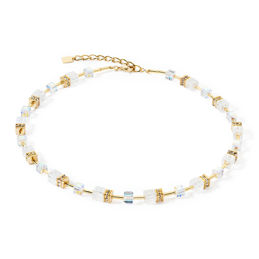 GeoCUBE® Iconic Nature Necklace Gold White