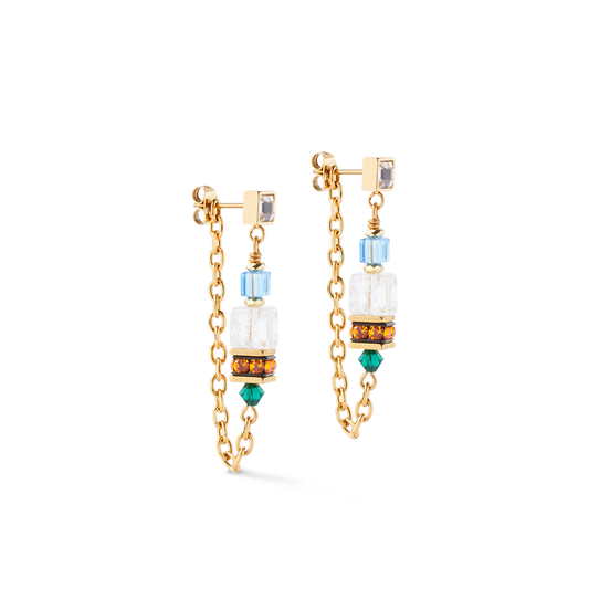 Earrings Sunray Cube Couture Gold-Multicolour