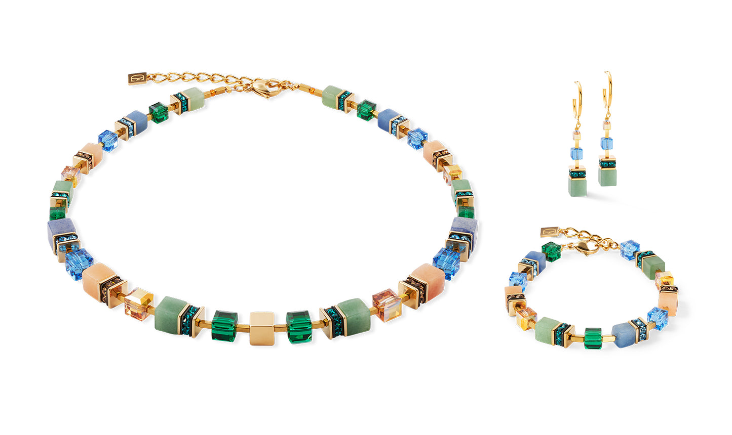 GeoCUBE® Precious Statement Necklace Gold-Spring