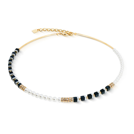 Precious Fusion Offset necklace black-pearl