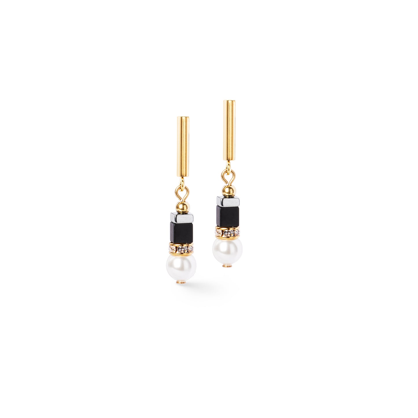 Precious Fusion Offset earring black-pearl