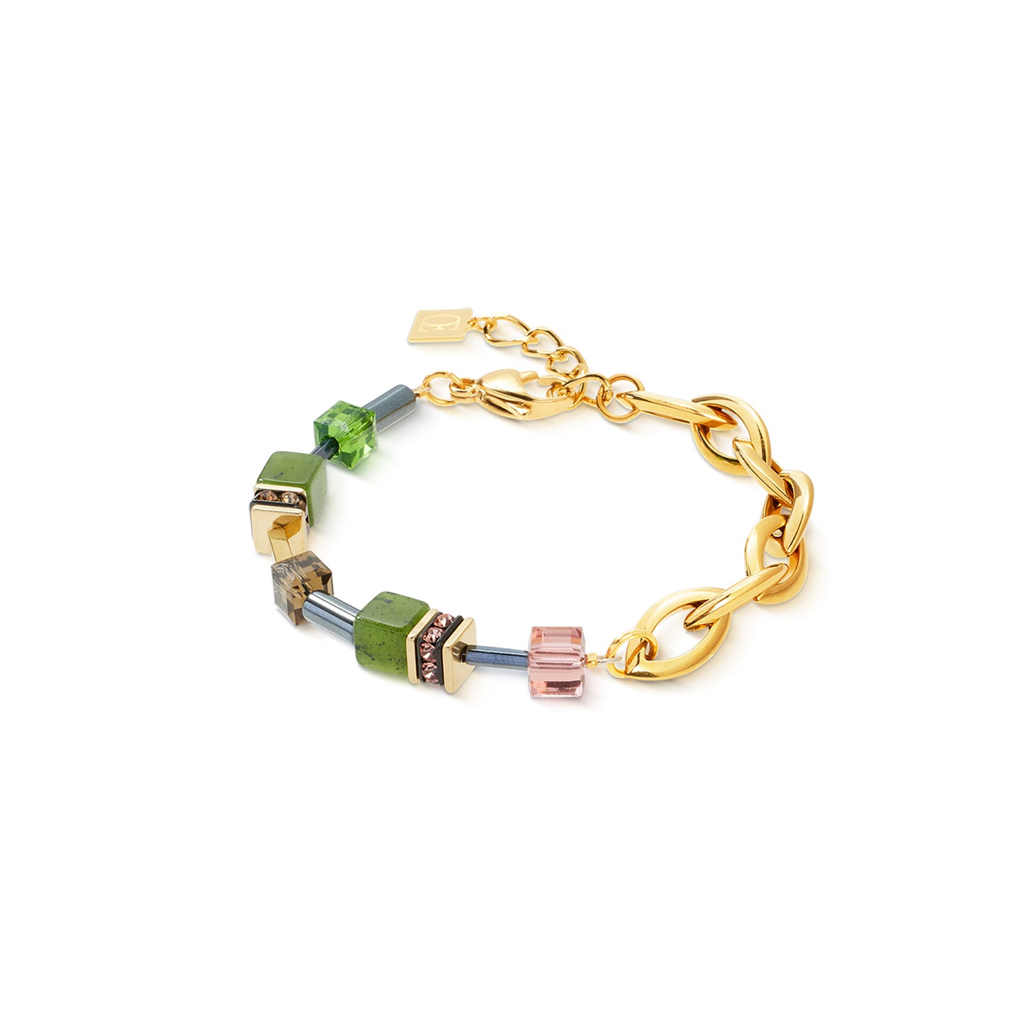 GeoCUBE® Chunky Chain bracelet gold-green