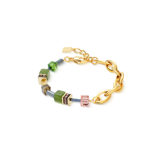 GeoCUBE® Chunky Chain bracelet gold-green