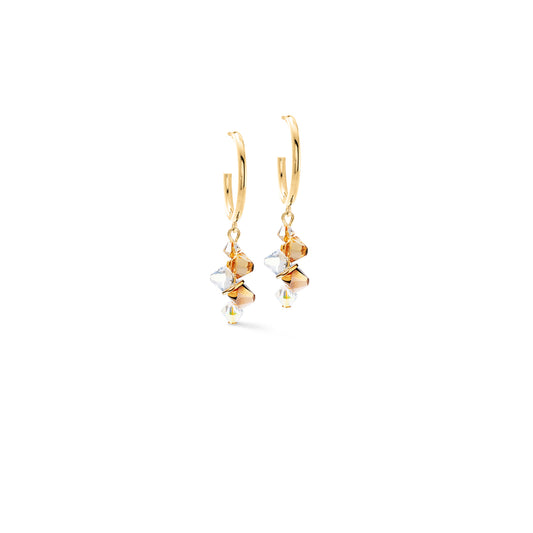 Dancing Crystals earrings gold-beige