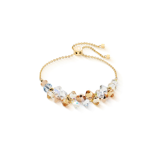 Dancing Crystals bracelet gold-beige