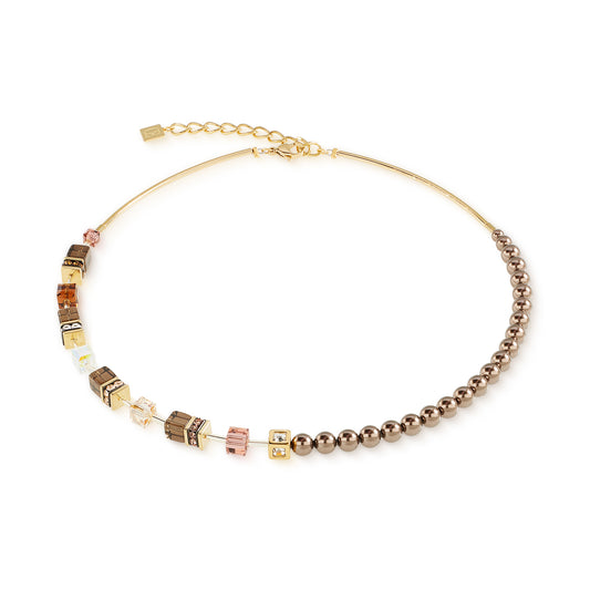 GeoCUBE® Precious Fusion Pearls Necklace Mocha Mousse