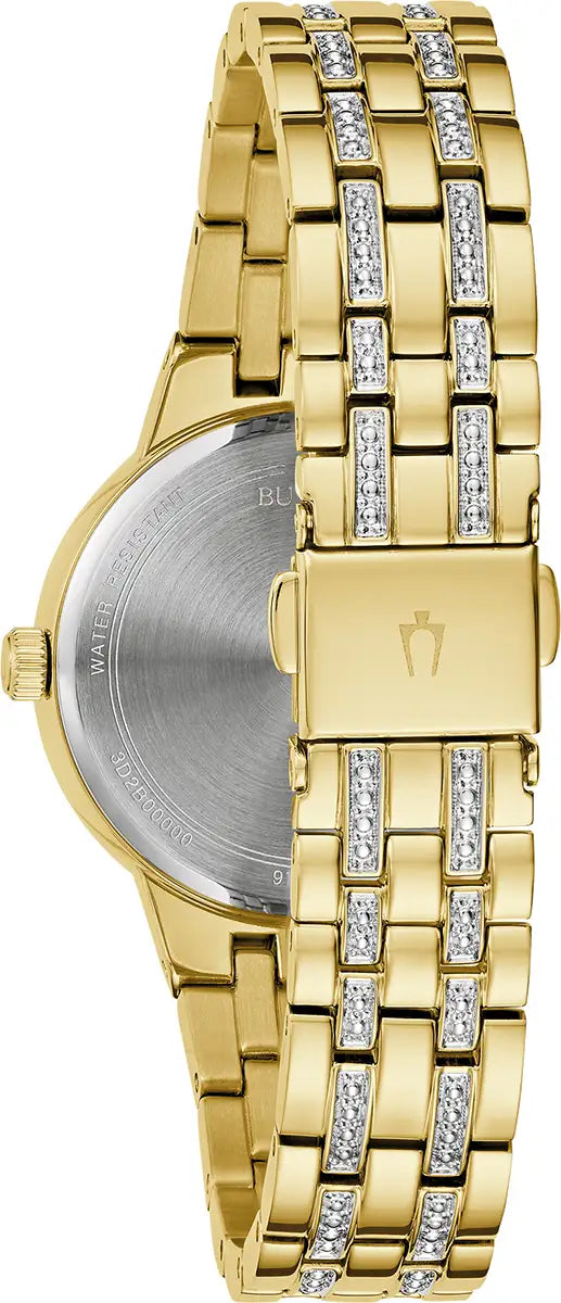 Bulova Phantom 97L176 gold-tone bracelet with crystal-set centre links