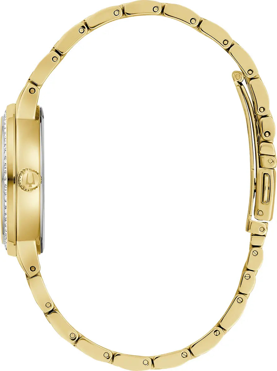 Bulova Phantom 97L176 gold-tone ladies watch with polished case and crown