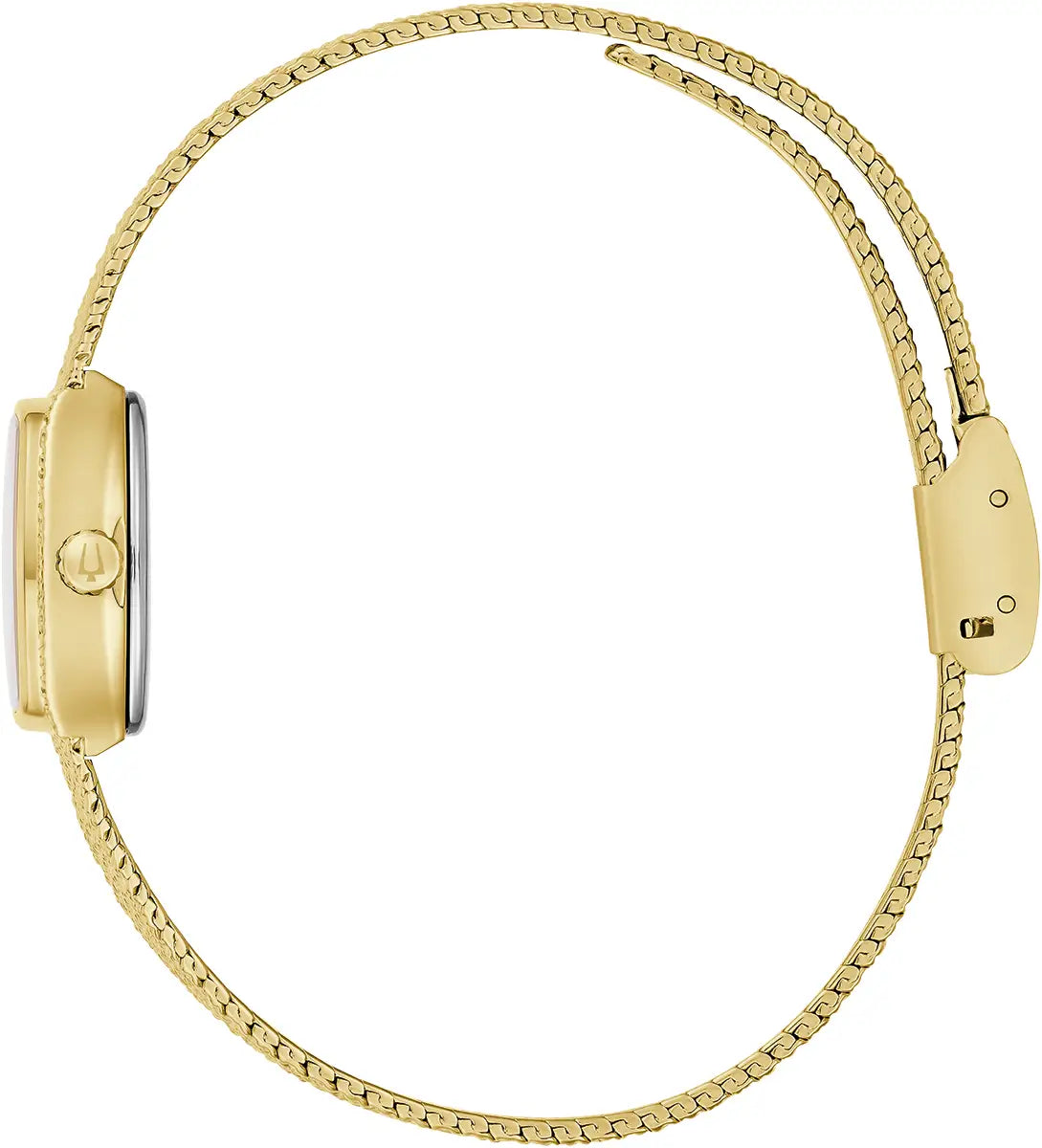 Bulova Goddess of Time 97L184 petite gold-tone tonneau case with green malachite dial