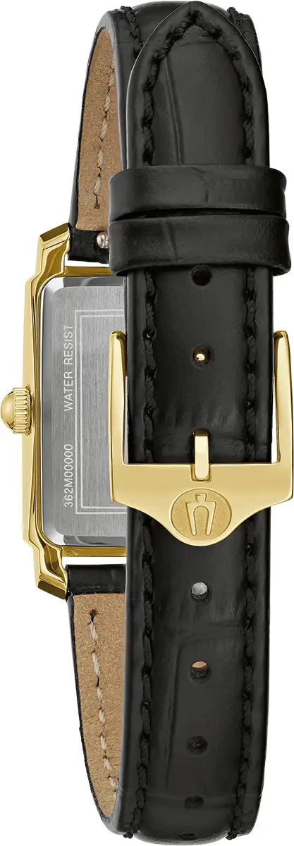 Bulova Sutton 97P166 polished gold-tone rectangular case