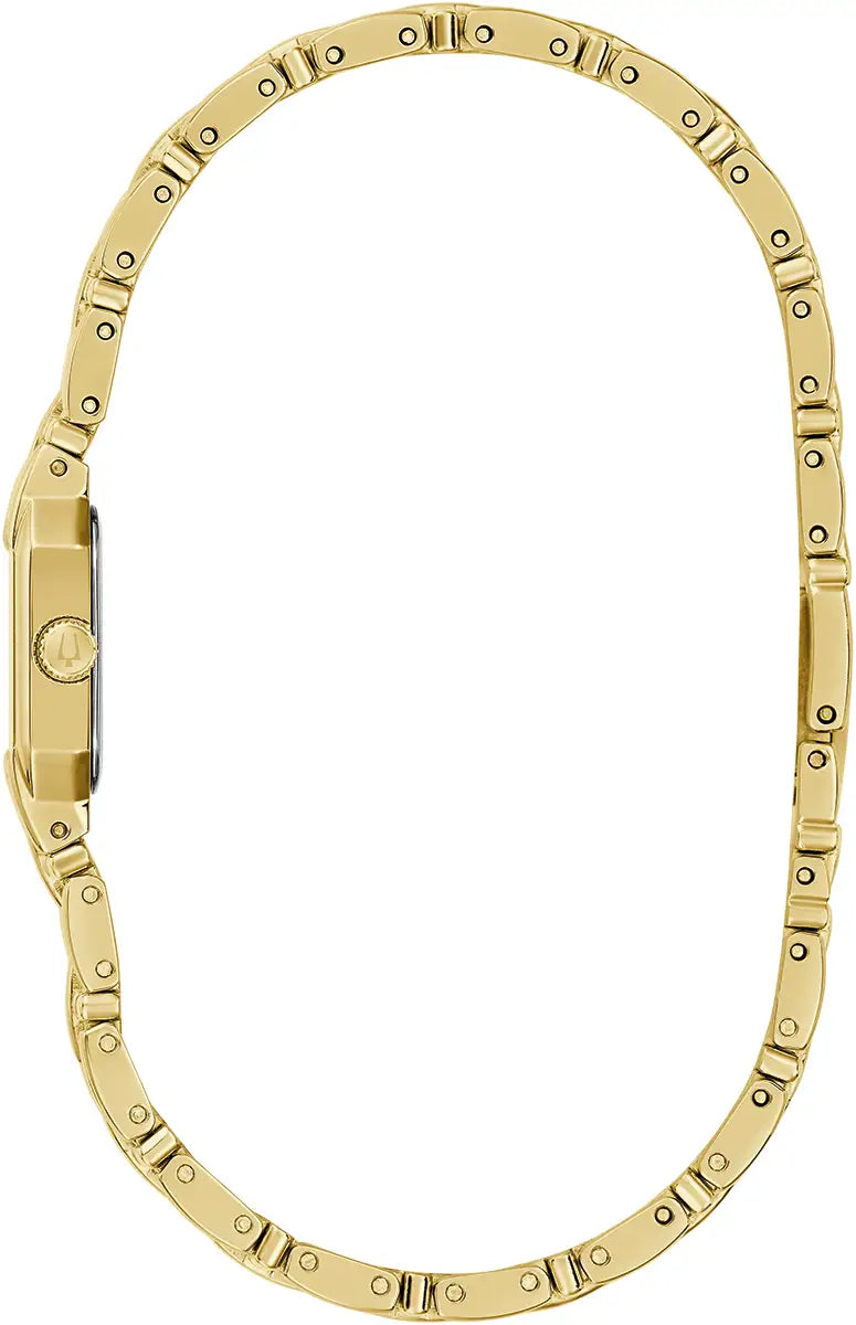 Bulova Sophia 97P184 petite 16mm gold-tone case with textured champagne dial