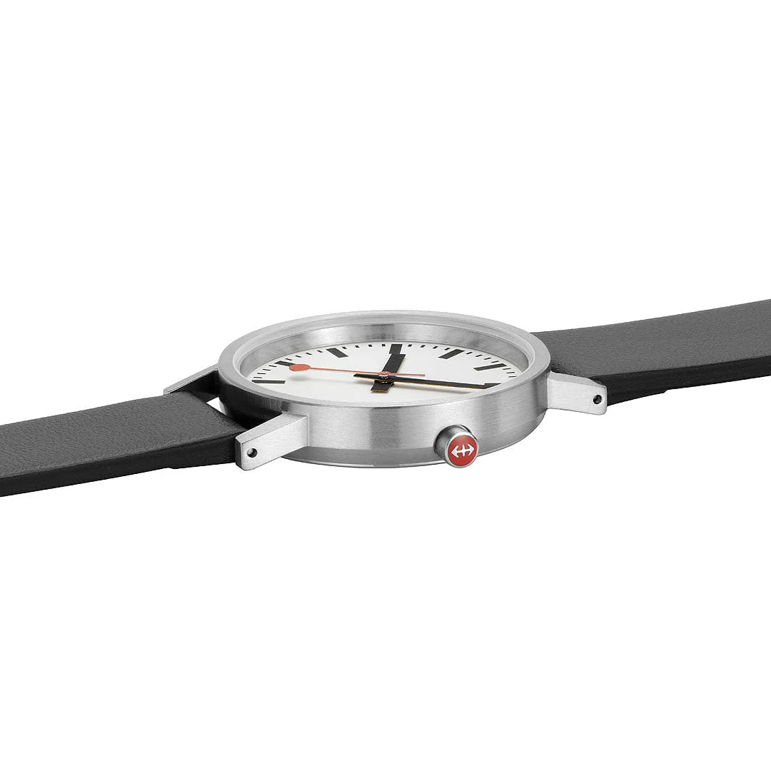 Classic Brushed Case, Black Vegan Grape Leather, 40 mm