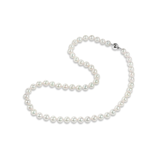 18ct White Gold AAA Quality Japanese Akoya Pearl Necklace