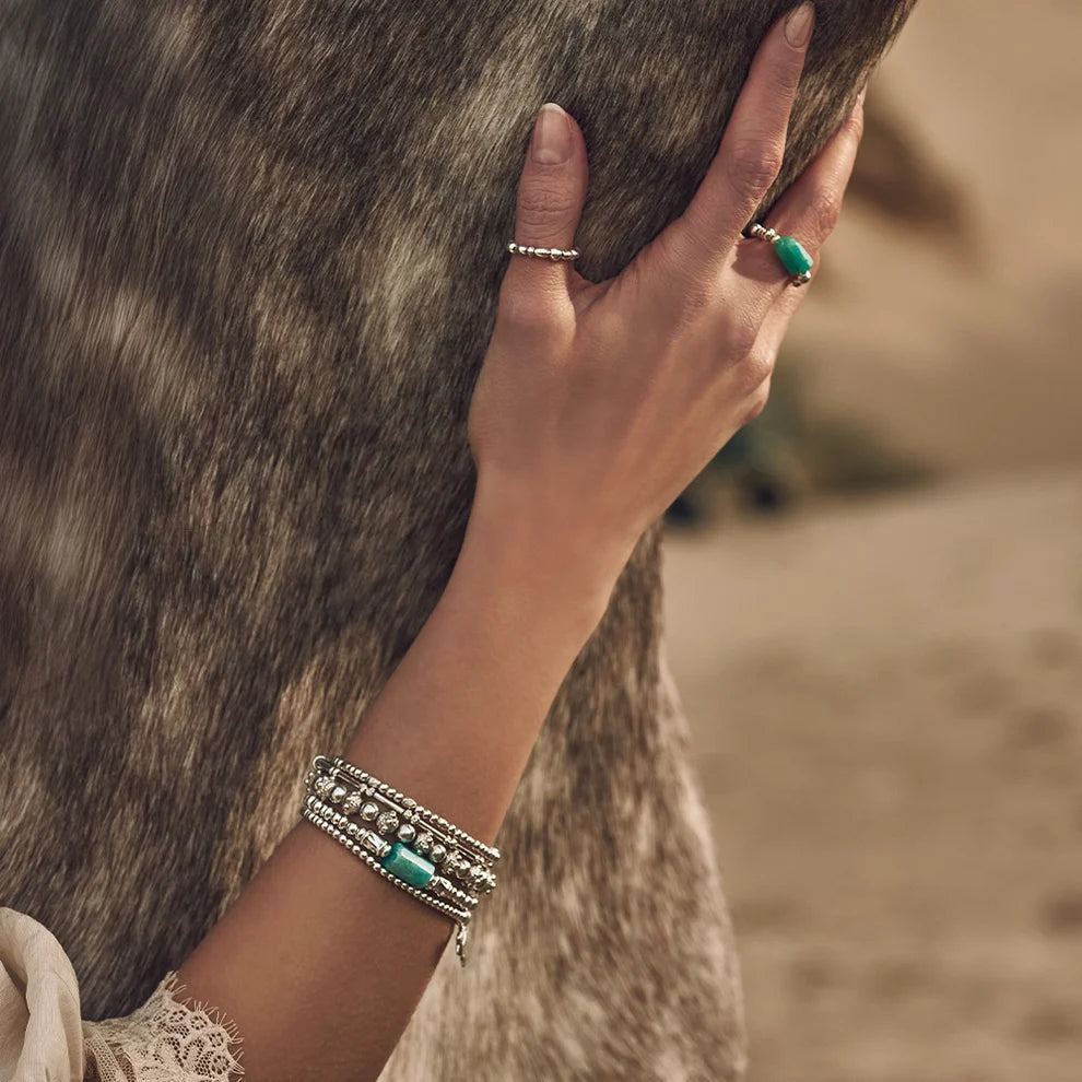 ChloBo Balance Spirit Stone Bracelet with natural amazonite and polished 925 sterling silver beads
