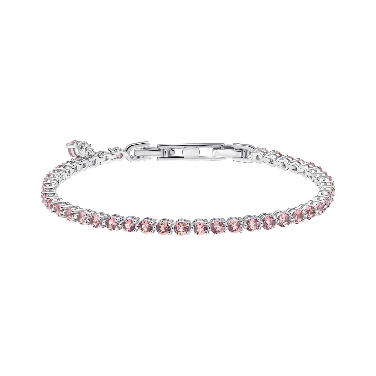 Pink Morganite Zirconia Small Zirconia Charm Tennis Bracelet