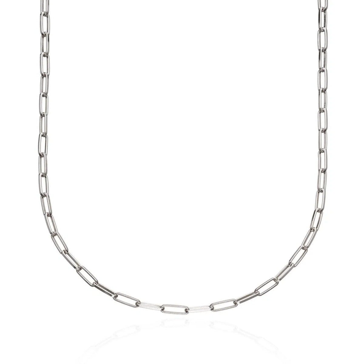 Sterling silver box link necklace by Lily Charmed, adjustable to 18 inches and designed for adding charms to create a collection that's entirely your own.
