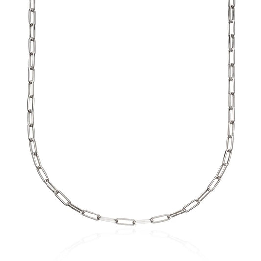 Sterling silver box link necklace by Lily Charmed, adjustable to 18 inches and designed for adding charms to create a collection that's entirely your own.