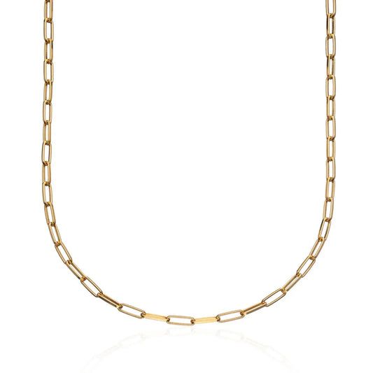 Lily Charmed gold box link charm necklace in 18ct gold-plated sterling silver